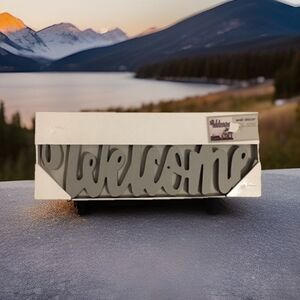 Bed Bath & Beyond Wooden Grey Signature Welcome Sign